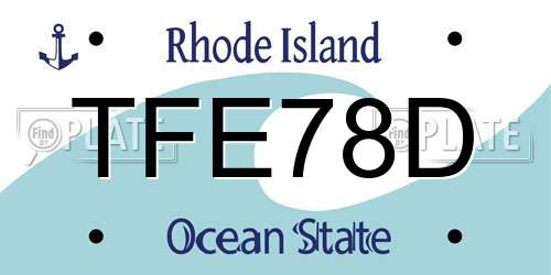 TFE78D Rhode Island License Plate