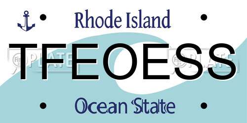 TFEOESS Rhode Island License Plate