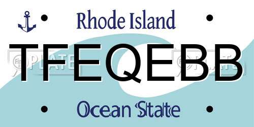 TFEQEBB Rhode Island License Plate
