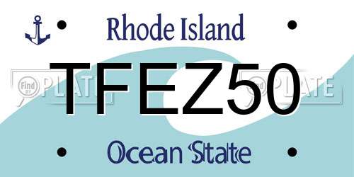 TFEZ50 Rhode Island License Plate