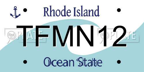 TFMN12 Rhode Island License Plate