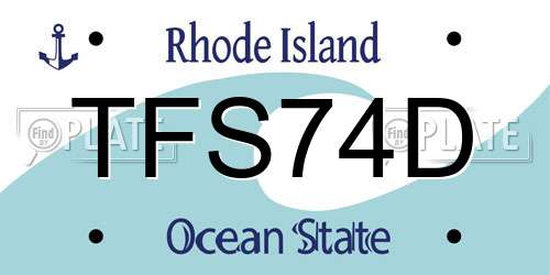 TFS74D Rhode Island License Plate