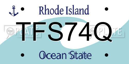 TFS74Q Rhode Island License Plate
