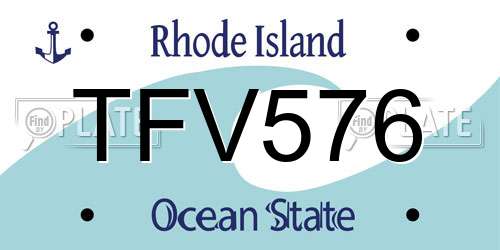 TFV576 Rhode Island License Plate