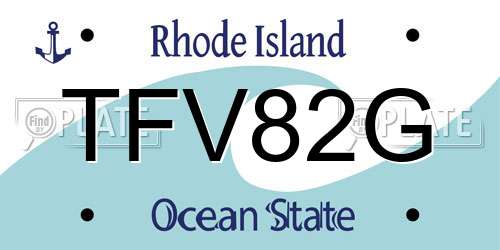 TFV82G Rhode Island License Plate
