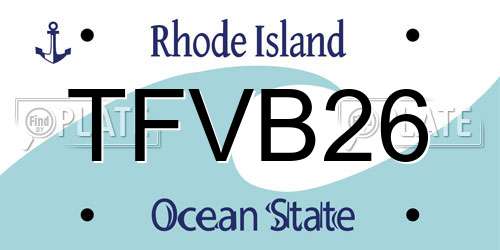 TFVB26 Rhode Island License Plate