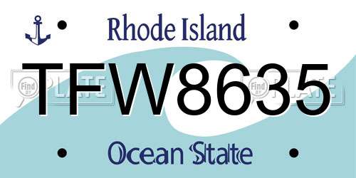 TFW8635 Rhode Island License Plate