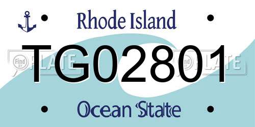TG02801 Rhode Island License Plate