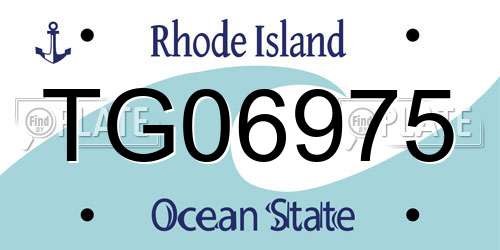 TG06975 Rhode Island License Plate