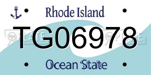 TG06978 Rhode Island License Plate
