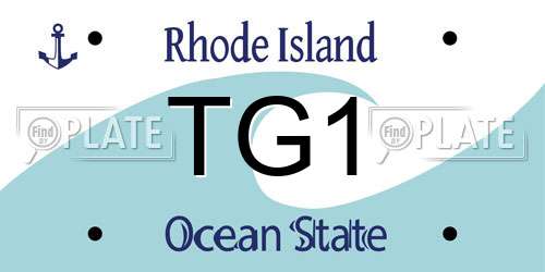 TG1 Rhode Island License Plate