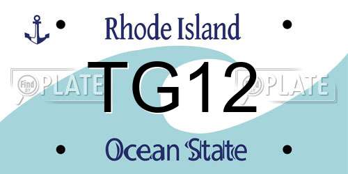 TG12 Rhode Island License Plate