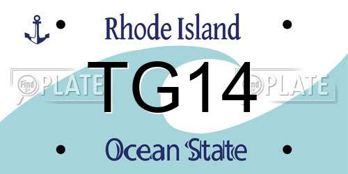 TG14 Rhode Island License Plate