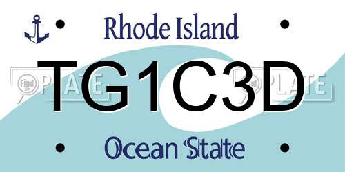 TG1C3D Rhode Island License Plate