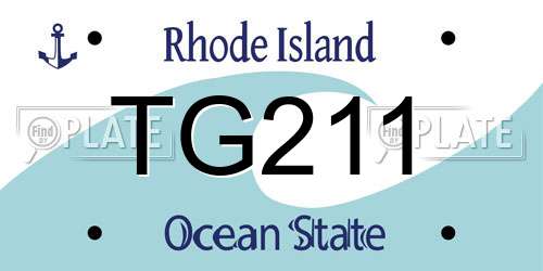 TG211 Rhode Island License Plate