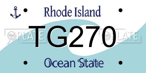 TG270 Rhode Island License Plate