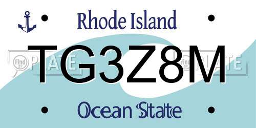 TG3Z8M Rhode Island License Plate