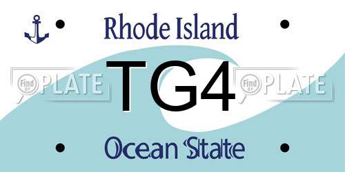 TG4 Rhode Island License Plate