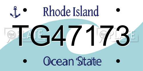 TG47173 Rhode Island License Plate