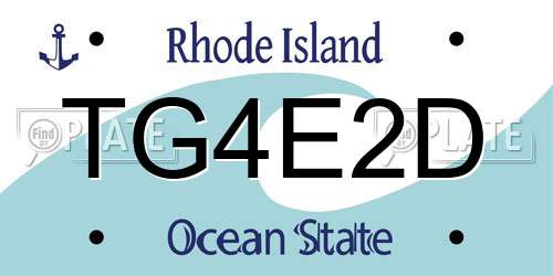 TG4E2D Rhode Island License Plate