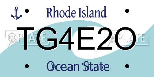 TG4E2O Rhode Island License Plate