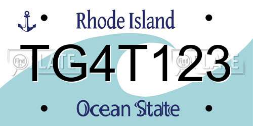 TG4T123 Rhode Island License Plate