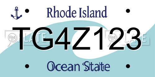 TG4Z123 Rhode Island License Plate