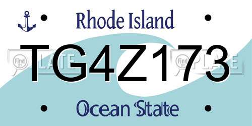 TG4Z173 Rhode Island License Plate