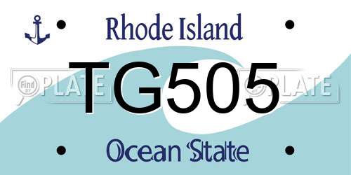 TG505 Rhode Island License Plate