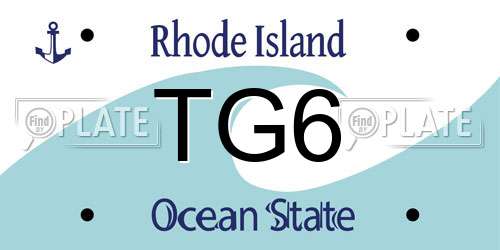 TG6 Rhode Island License Plate