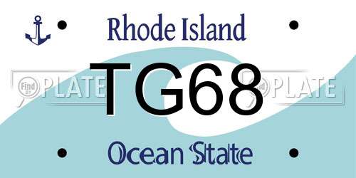 TG68 Rhode Island License Plate