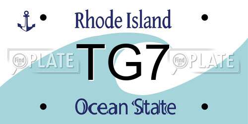 TG7 Rhode Island License Plate