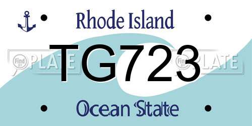 TG723 Rhode Island License Plate