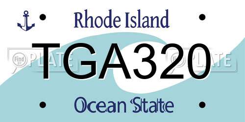 TGA320 Rhode Island License Plate