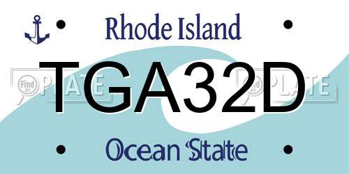 TGA32D Rhode Island License Plate