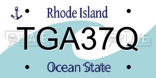 TGA37Q Rhode Island License Plate