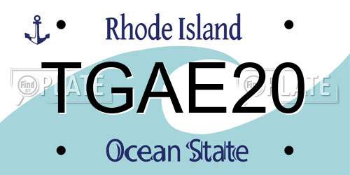 TGAE20 Rhode Island License Plate