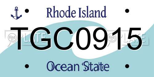 TGC0915 Rhode Island License Plate