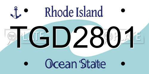 TGD2801 Rhode Island License Plate