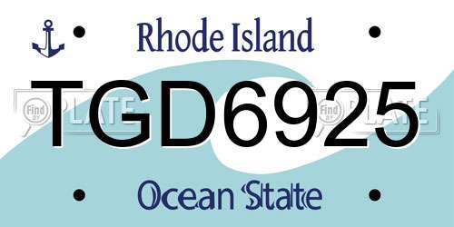 TGD6925 Rhode Island License Plate
