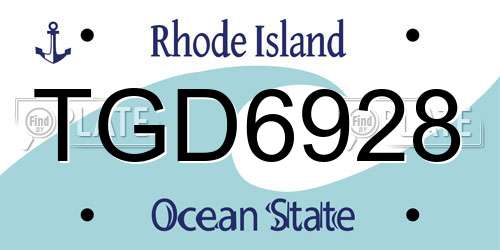 TGD6928 Rhode Island License Plate