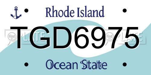 TGD6975 Rhode Island License Plate