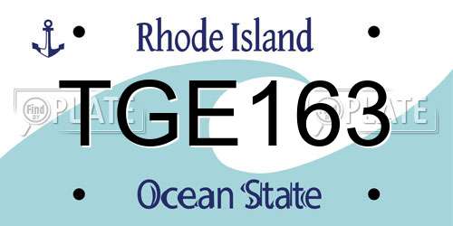 TGE163 Rhode Island License Plate