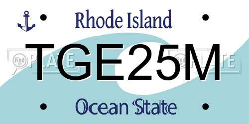 TGE25M Rhode Island License Plate