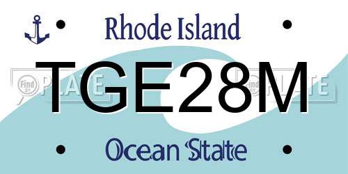 TGE28M Rhode Island License Plate