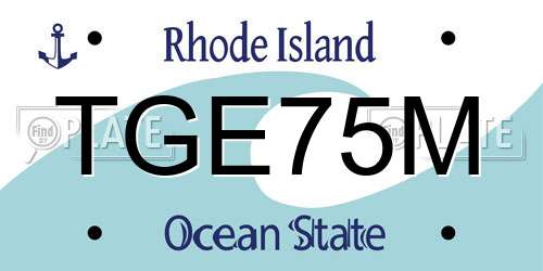TGE75M Rhode Island License Plate