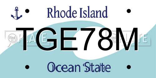 TGE78M Rhode Island License Plate