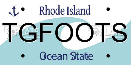 TGFOOTS Rhode Island License Plate