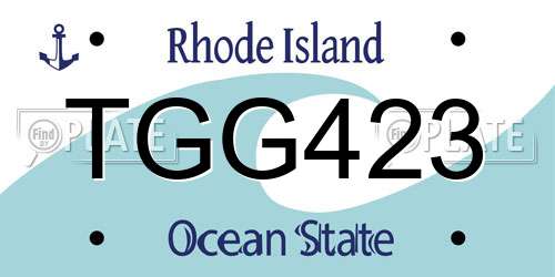 TGG423 Rhode Island License Plate