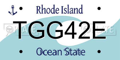 TGG42E Rhode Island License Plate